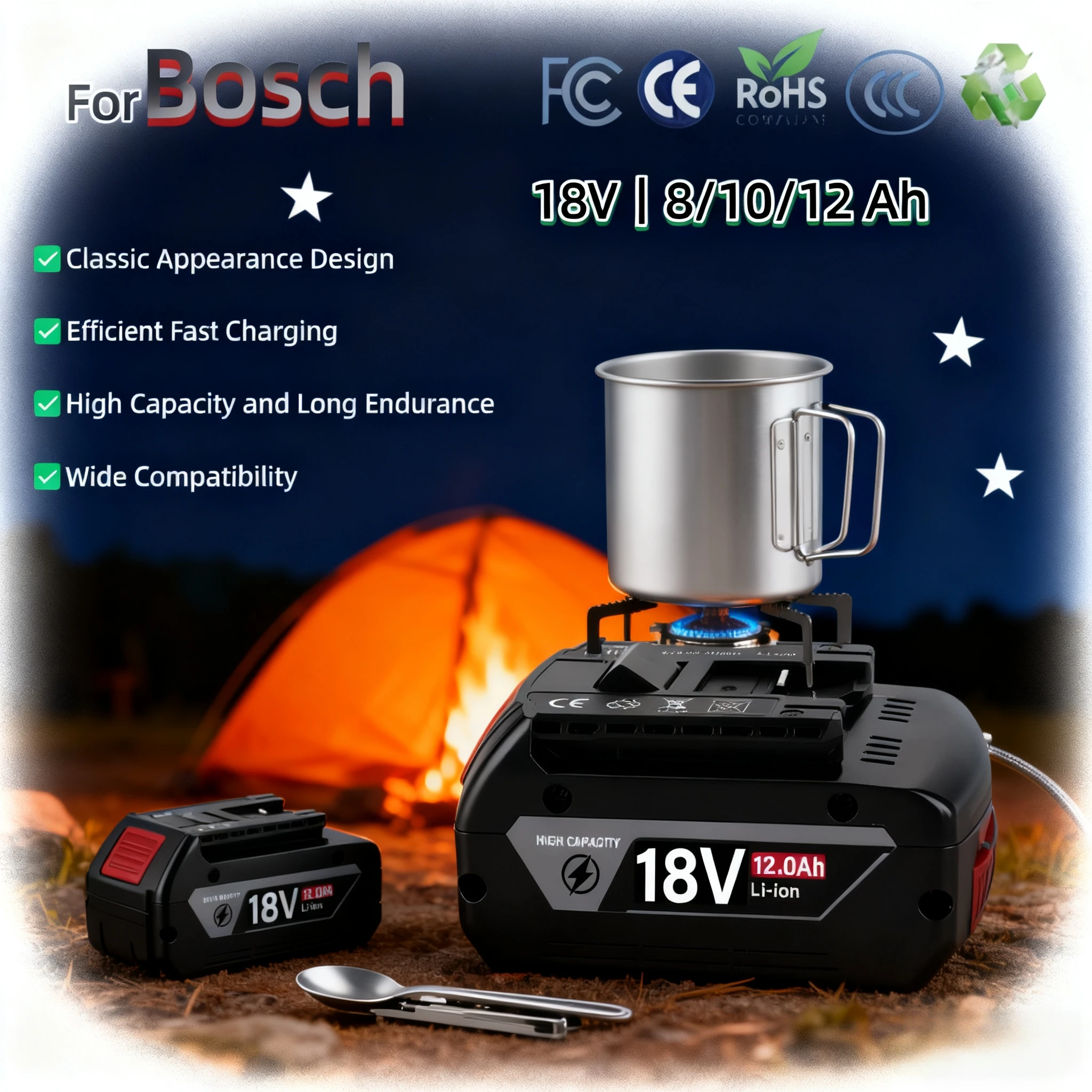 

Original for Bosch 18V battery, wireless power tool lithium battery, Efficient Fast Charging BAT610G BAT618BAT620BAT622GSR18V-LI