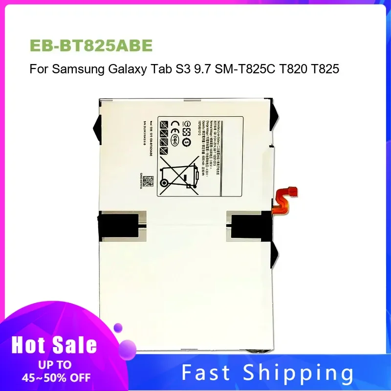 

EB-BT825ABE Сменный аккумулятор для планшета Samsung Galaxy Tab S3 9,7 SM-T825C T820 T825 6000 мАч