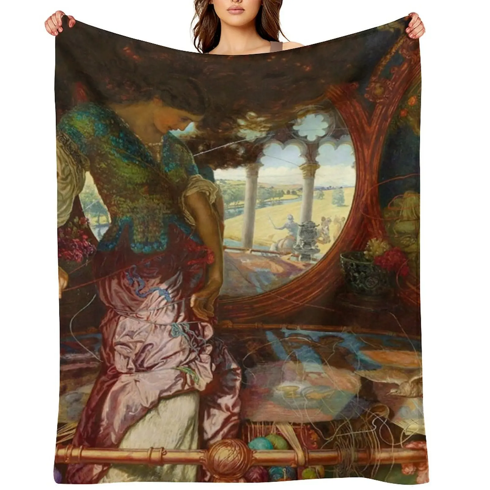 

Lady of Shalott by Edward Robert Hughes Throw Blanket Stuffeds Custom anime blankets ands Blankets