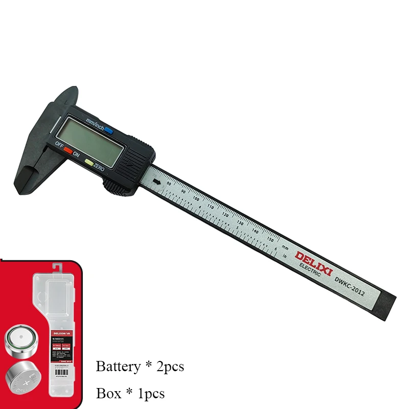 

150mm Electronic Digital Caliper, Carbon Fiber Dial Vernier Caliper Digital Micrometer Calibrator, 0.1mm Digital Measuring Tool