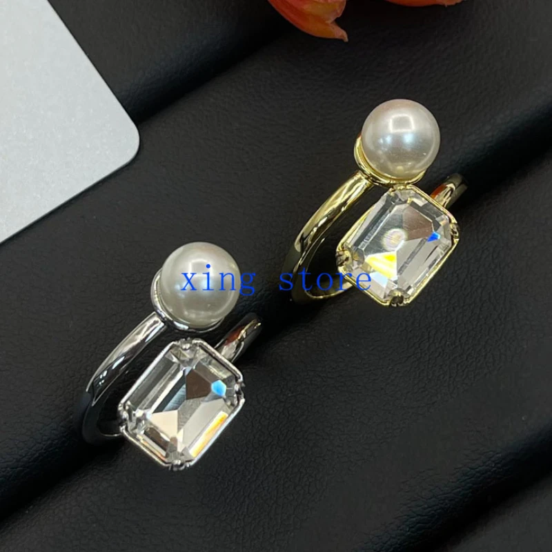 2024 New Fashionable Sweet Romantic Round Simulated Pearl Inlaid Women's Ring