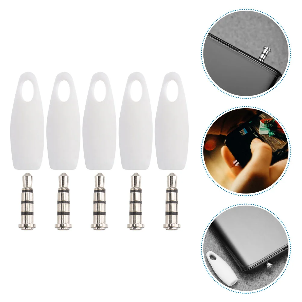 

5 Sets Sound Blocker Headset Mic with Cover Audio Microphone Cellphone Silica Gel Laptop Tablet Covers