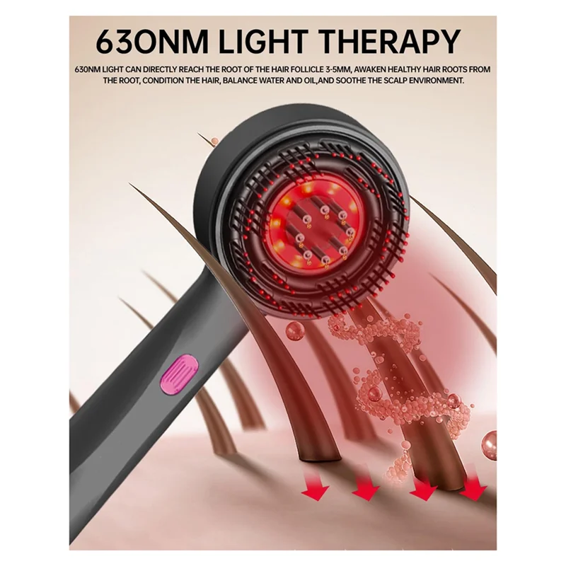 A65T-Electric Scalp Massager Hair Growth Therapy Scalp Massager Formen Andwomen Black