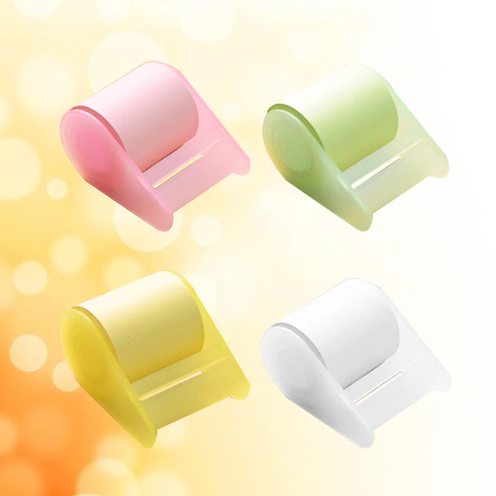 4pcs Sticky Notepads Roll 26.25Ft Adjustable Self-Stick Notes For Home School Office Replaceable Memo Pad With Tape Dispenser