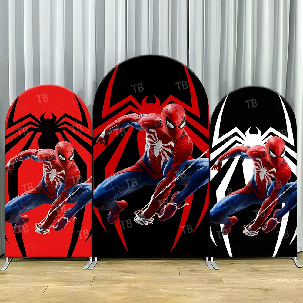 

Spider-Man Logo Action Arch Backdrop Cover Dynamic Scene For Kids Birthday Party Cool Cartoon Theme Photo Booth Decor Prop
