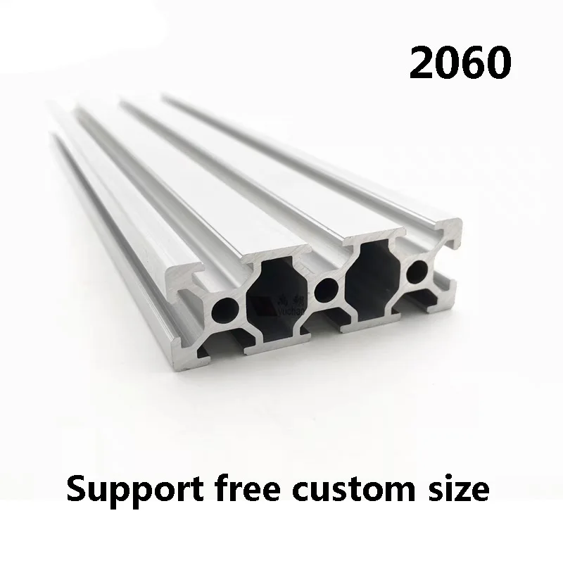1PCS 2060 T Slot Aluminum Profile Extrusion 100-800mm Length European Standard Anodized Linear Rail for DIY CNC 3D Printer 6063