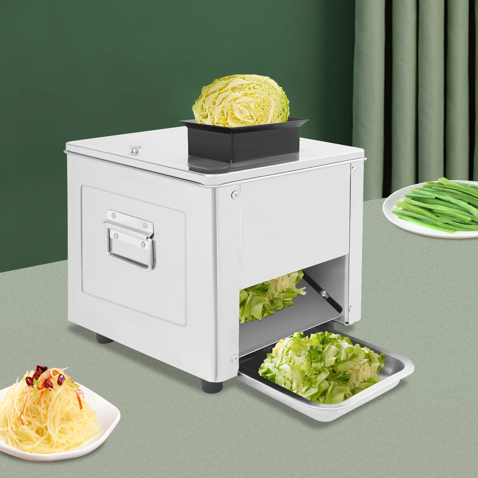 

850W Electric Meat Cutter Machine, 3.5mm Thickness 330lb/h Stainless Steel Commercial Slicer Shredded Cutting Machine, Low Noise