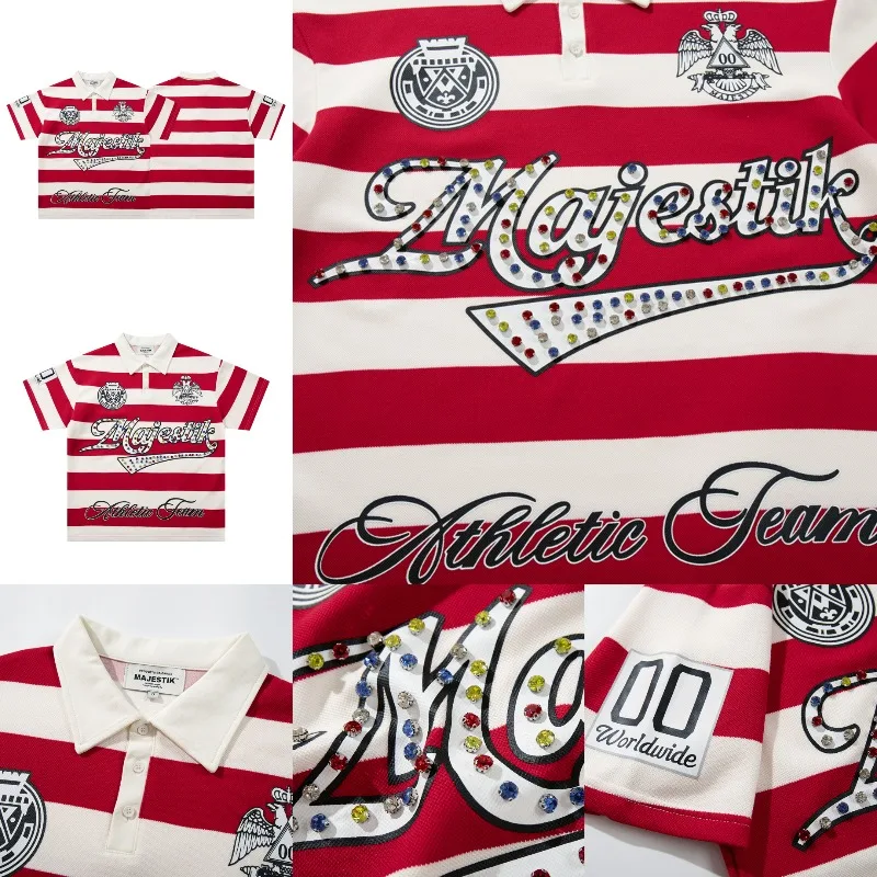 2026 Fashion Trend MAJESTIK Short Sleeved New Summer Men's Women's Stamped Diamonds High Quality T-Shirts