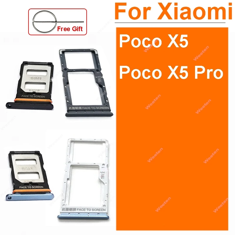 Sim Card Tray Holder For Xiaomi Poco X5 X5 Pro SIM Card Slot Holder Socket Card Reader Adapter Replacement Repair Parts