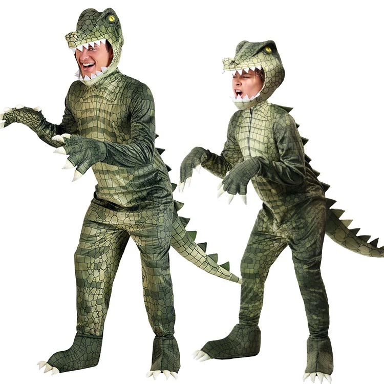 Kigurumi Anime Crocodile Onesies pour hommes et garçons, vêtements de nuit pour adultes, pyjamas jeunesse, costume de cosplay, Halloween, carnaval, mascotte, fête