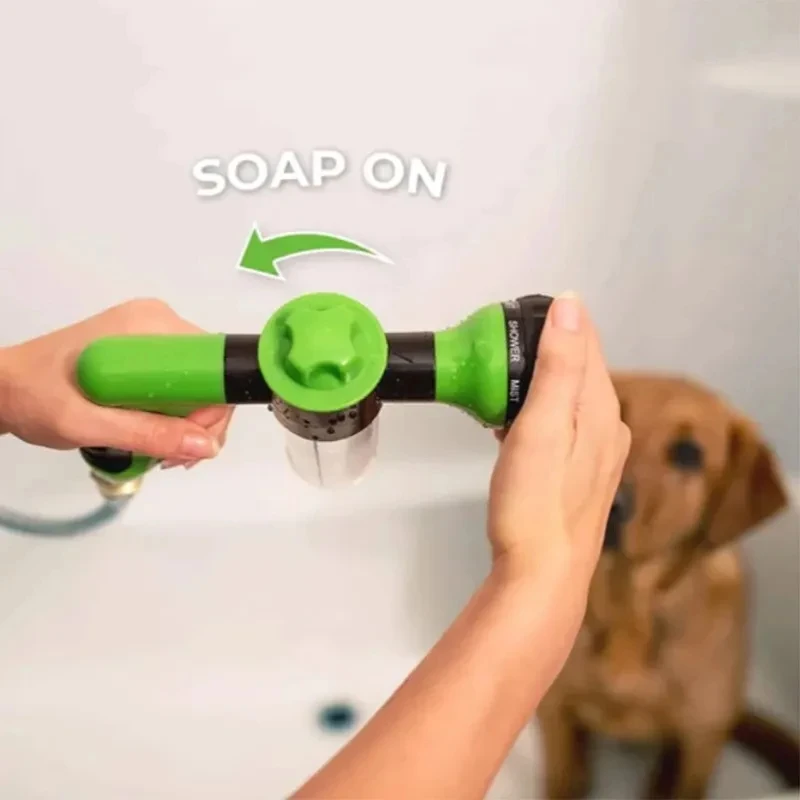 Spruzzatore ad alta pressione ugello tubo doccia per cani pistola 3 modalità regolabile lavaggio per animali domestici pulizia bagno schiuma d\'acqua