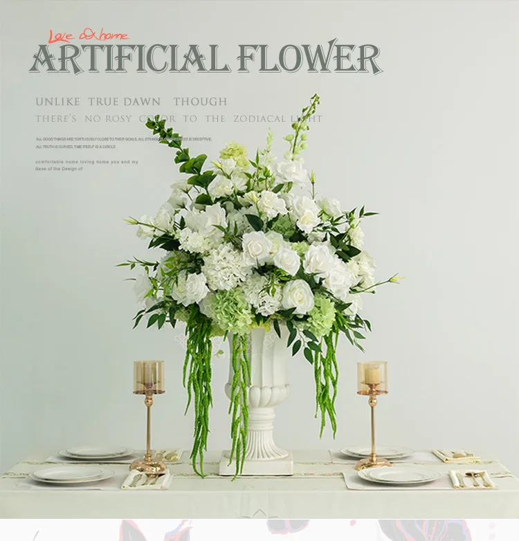 Fabrik 60cm Runde Künstliche Blumenkugel Delphinium Rose Seiden-Pomander Hochzeitstisch-Mittelstück Bühnen- und Bankett-Event-Dekoration – Detail 7
