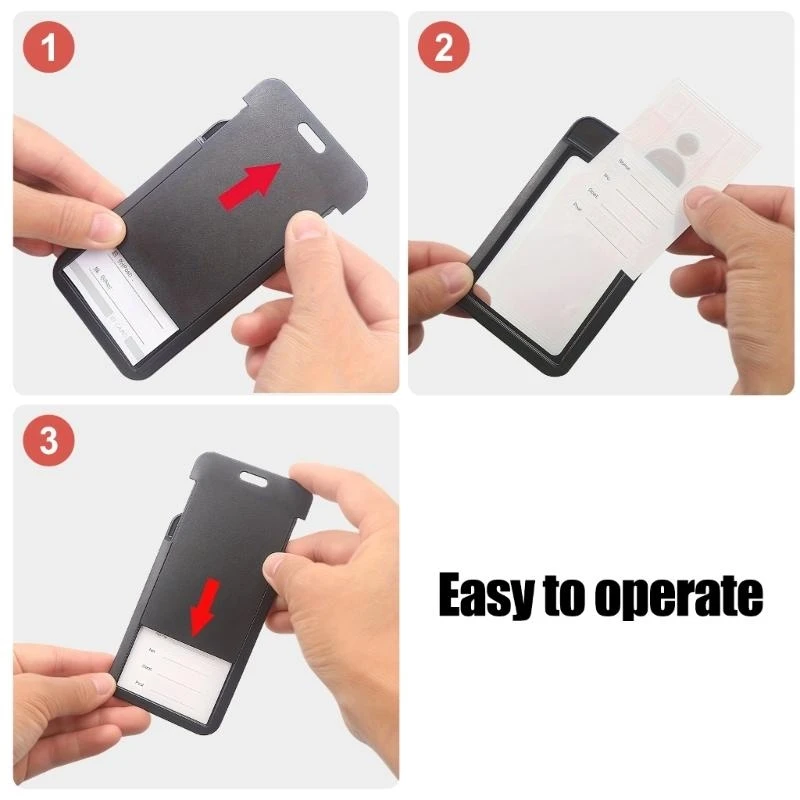 Phone Lanyard With ABS Card Case Water Resistant Sliding Closure Card Holder For Bus Card Keychain Work Badge Holder 