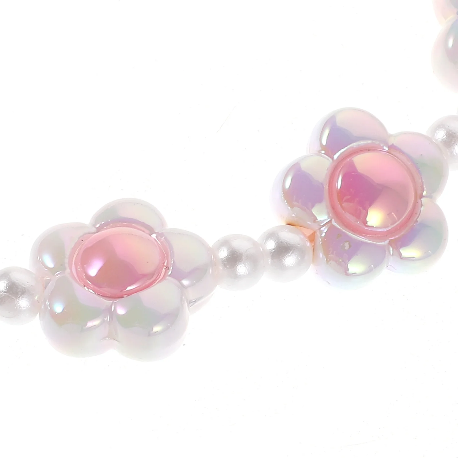 1 Zestaw Kwiatowej Biżuterii z Perłami dla Dziewczynek: Modny Naszyjnik, Bransoletka i Kolczyki, Eleganckie Akcesoria dla Dzieci na Specjalne Okazje