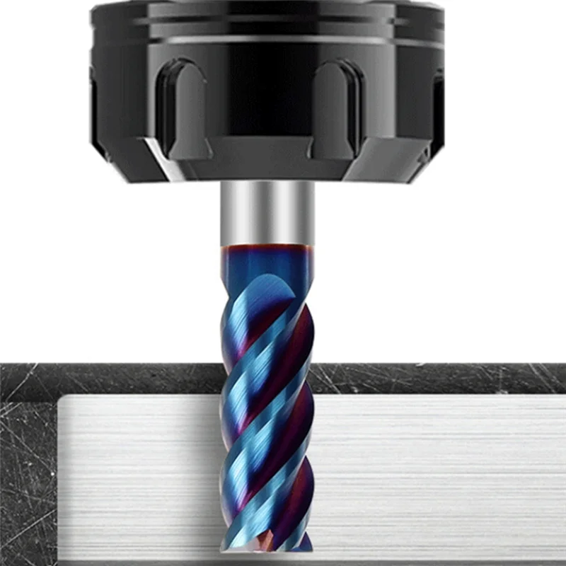 ABBP-65 度タングステン鋼フライスカッター超硬 CNC 加工ツール 4 エッジ特殊平底エンドミル