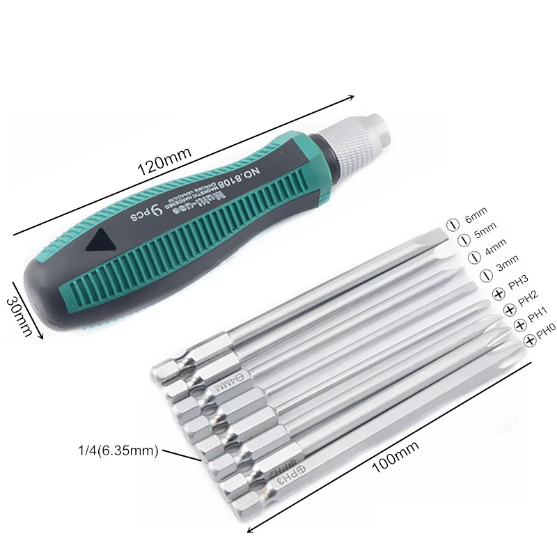 9pcs/set Screwdriver Set Slotted Phillips Screw Driver Magnetic Electrical Home Repair Hand Tool Kit