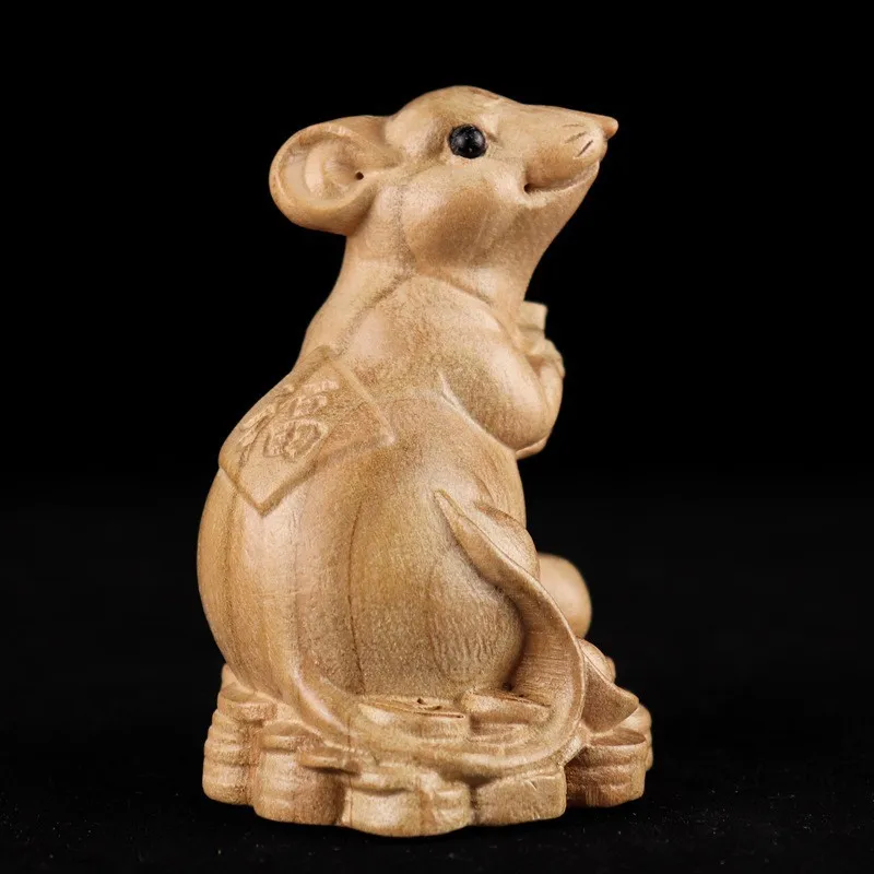 Chinese Peach Wood Carving Pendant Twelve Zodiac Animals OX Rabbit Pendant 3D Carved Sheep Dragon Tiger