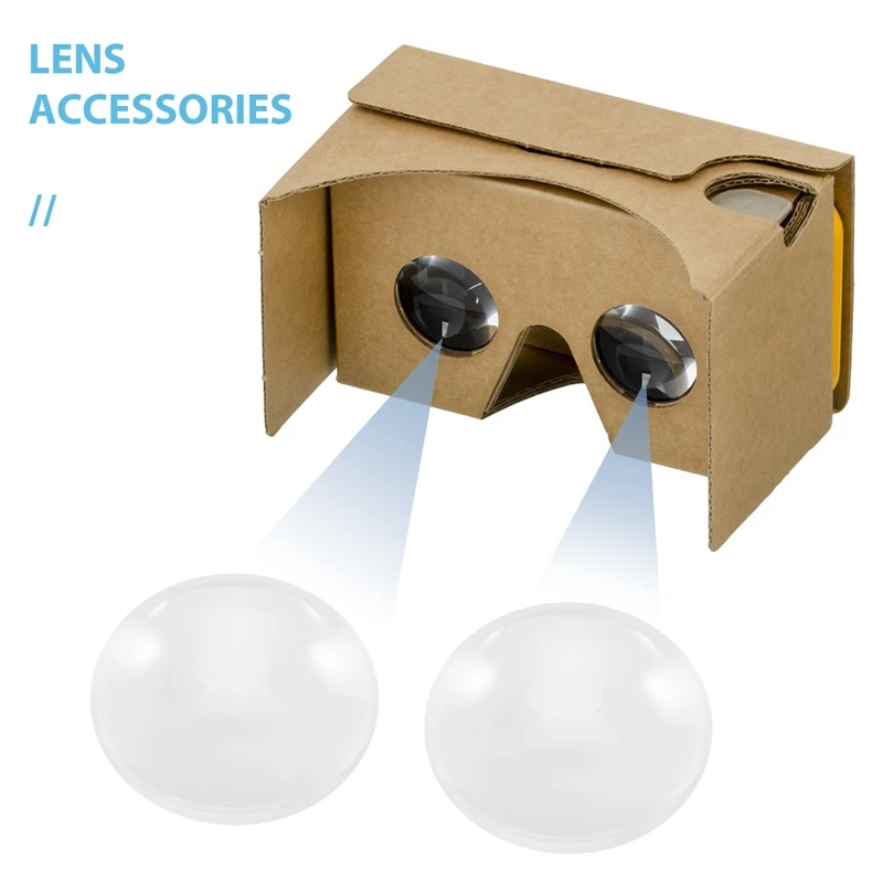 2x per Google cartone realtà virtuale VR lenti biconvesse solo 37mm x 45mm