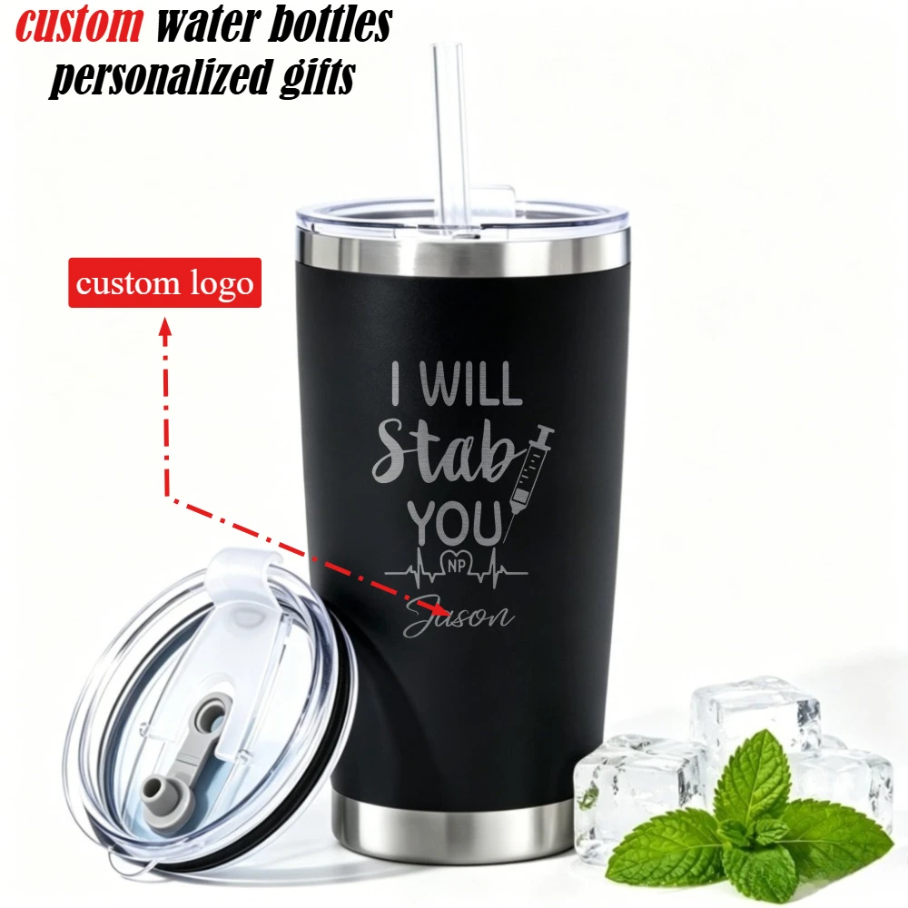 

Custom Coffee Mug Stainless Steel Tumbler with Straw Double Vacuum Insulated thermal water bottle Coffee Mug for Father's Day