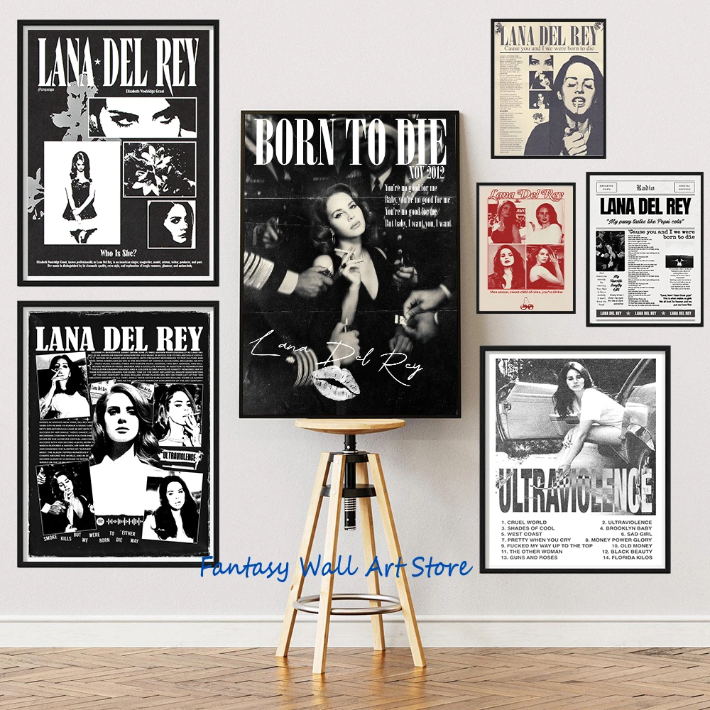 Lana Del Rey Born To Die American Music Singer Lana Del Rey Artist Fans Artwork Poster Canvas Painting Wall Pictures Home Decor