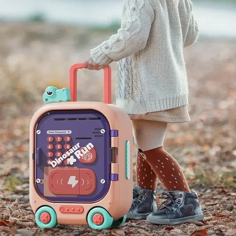 Dinosaurier Sparschwein Geld Bank Kinder Gepäck Geld Sparen Unterstützung Passwort Karte Swiping Fingerabdruck Geld Sparen Box Kinder