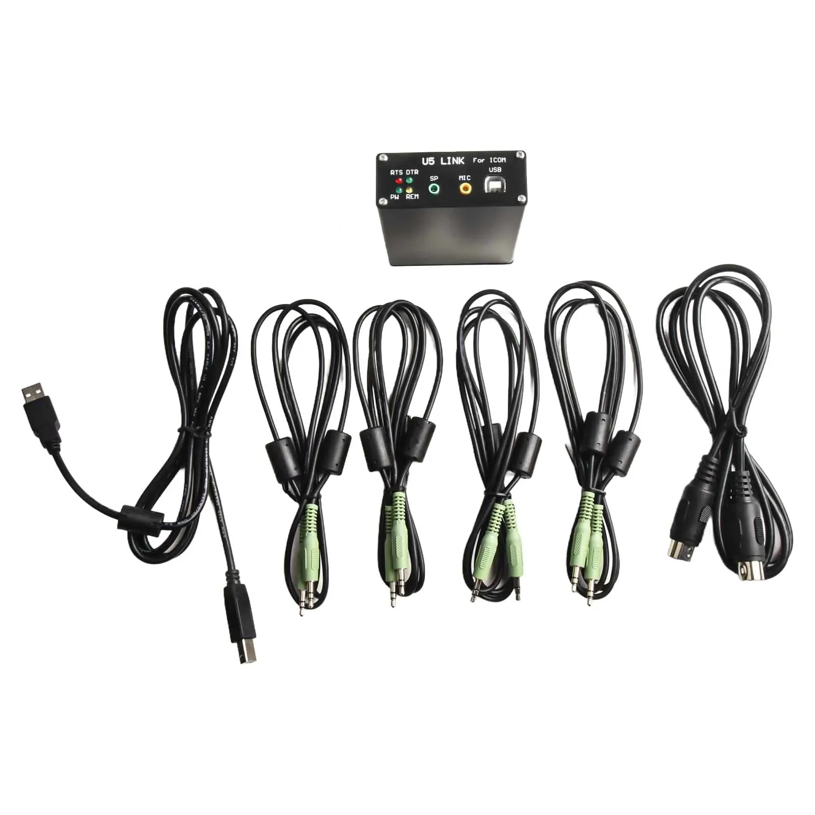 For U5 Link DIN8-DIN8 Connector With Power Interface For ICOM Ham Radio USB Cable For FT232RL Optocoupler PTT Control Accessorie