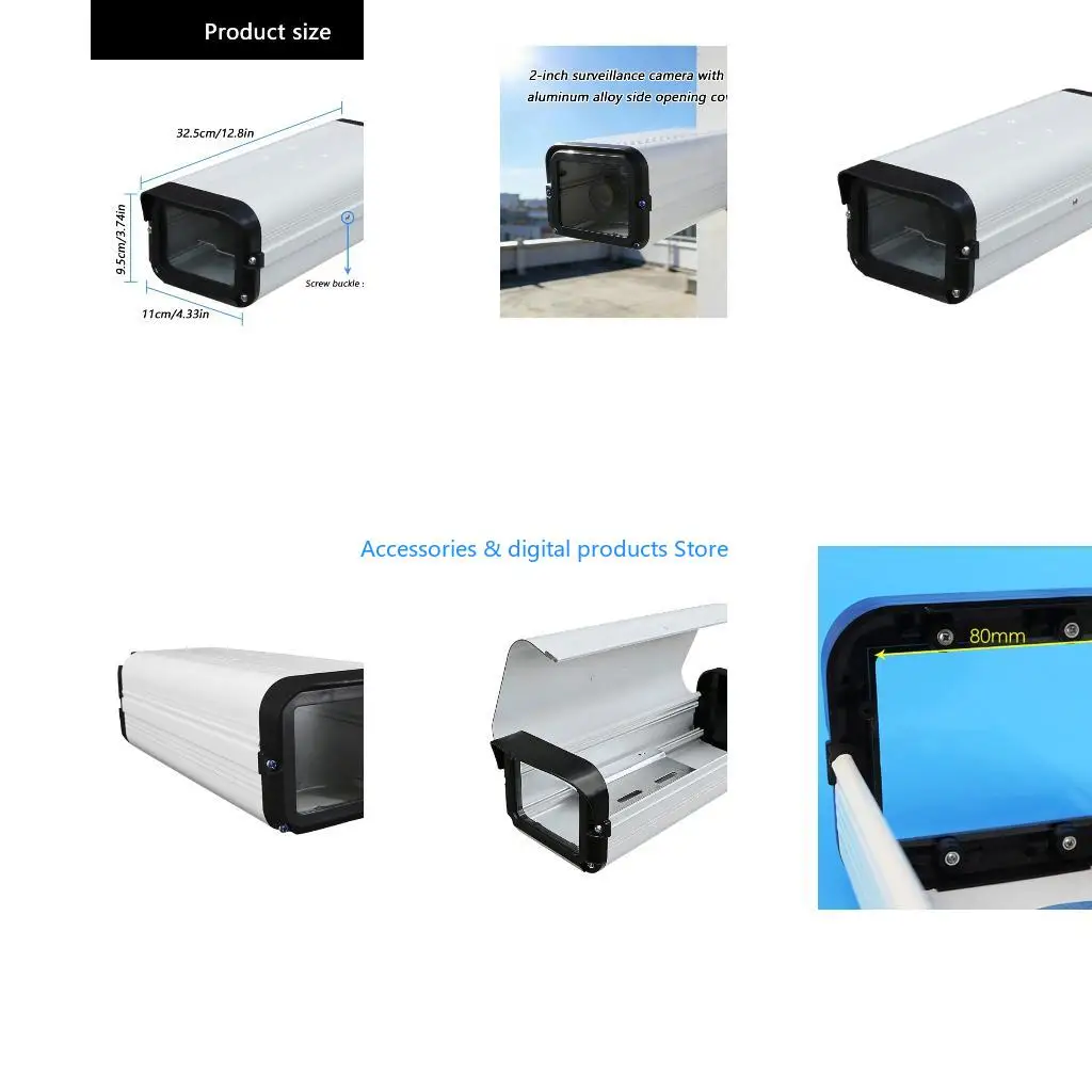 77JD CCTV Security Camera Housing Weatherproof 12inch Universal Aluminum Alloy Case