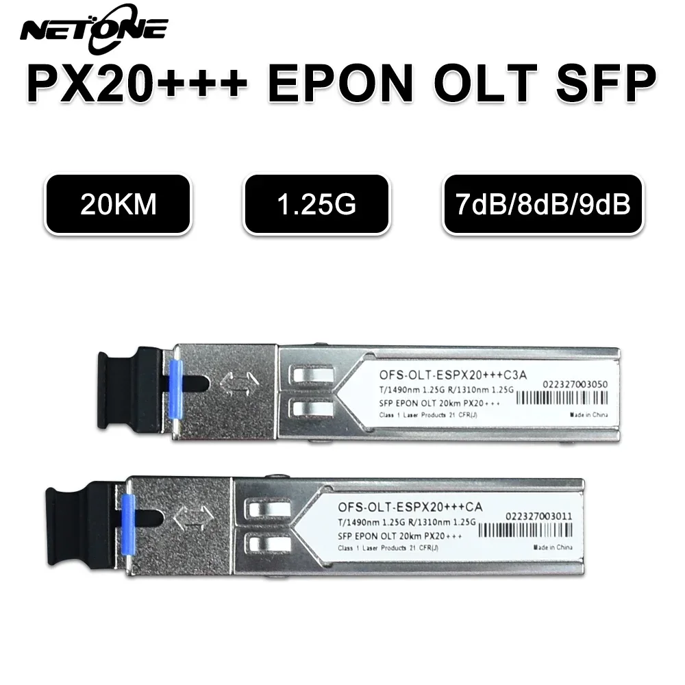 

NETONE EPON GBIC 7dB 8dB 9dB Mini GBIC 1.25G PX20+++ 20km EPON OLT SFP Compatible with ZTE Huawe Fiberhome OLT