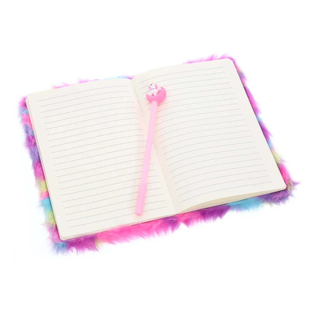 New Cartoon Fantasy Unicorn Plush Notebook Pink Soft Girl Notebooks Memories Diary Book Handbook Journal