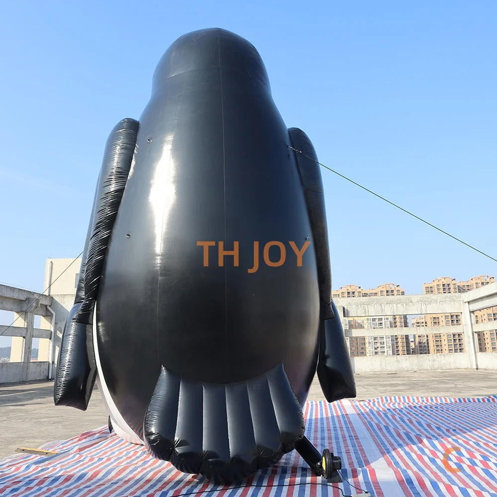 fast air ship to door, 8m high giant inflatable penguin for outdoor decoration, PVC customized penguin balloon for sale