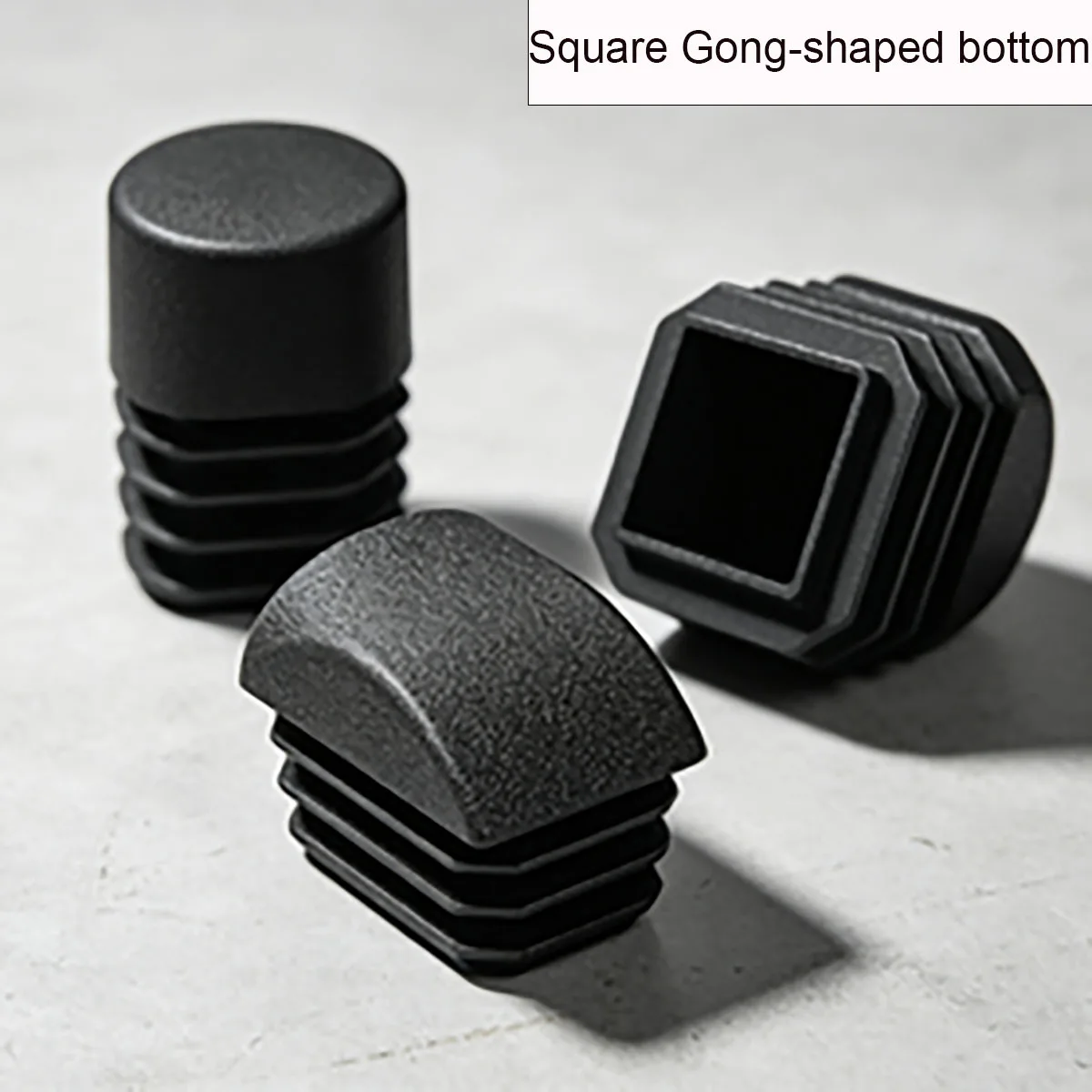 Black Square Oblique Pipe Plug Blanking End Cap Tube Cap Semi-circular Plug Oval Oblong Chair Leg Furniture Feet Protector