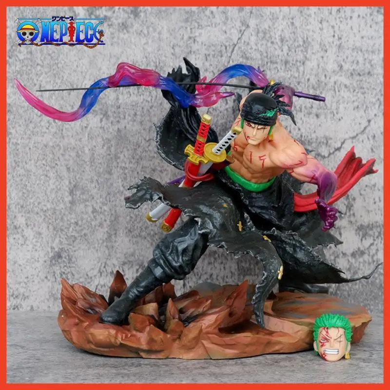 

25cm One Piece Anime Figures Zoro Figurine Roronoa Zoro 2 Heads Action Figure Pvc Statue Collectible Model Ornament Toy Gifts