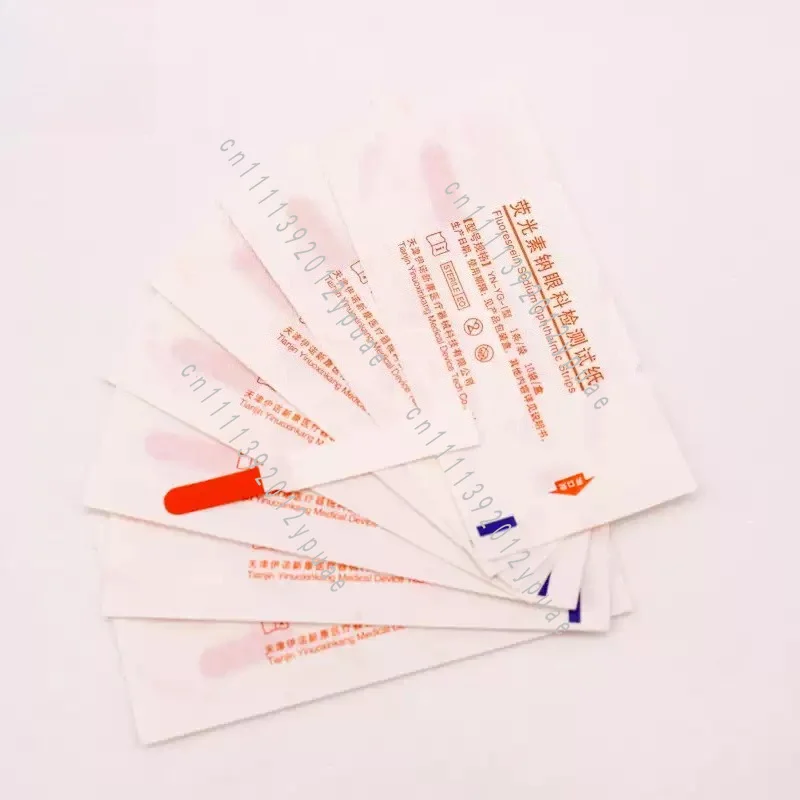 Ophthalmic Tear Secretion Detection Filter Paper, Fluorescein Sodium Test Strip for Professional Eye Examination