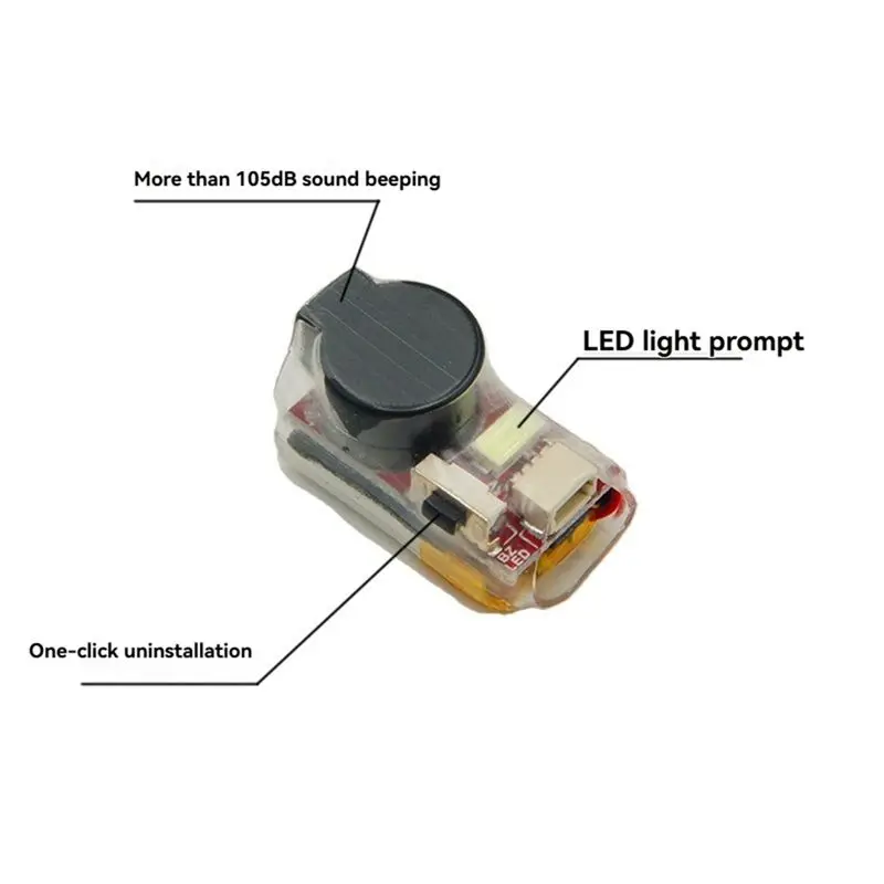 A98Z FPV Drone Buzzer Tracker 110DB Built-In 80Mah Battery 4.5-8.5V Anti-Lost Device For FPV Drone Fixed-Wings