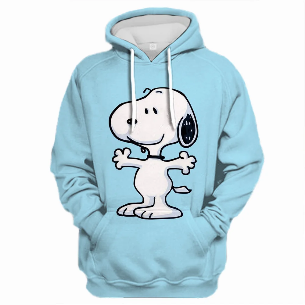 

Snoopy Cute Cartoon Sweatshirt Autumn/Winter Solid Color With Hat Long Sleeve Sanlio Brand Disney Clothing Street Clothing Top