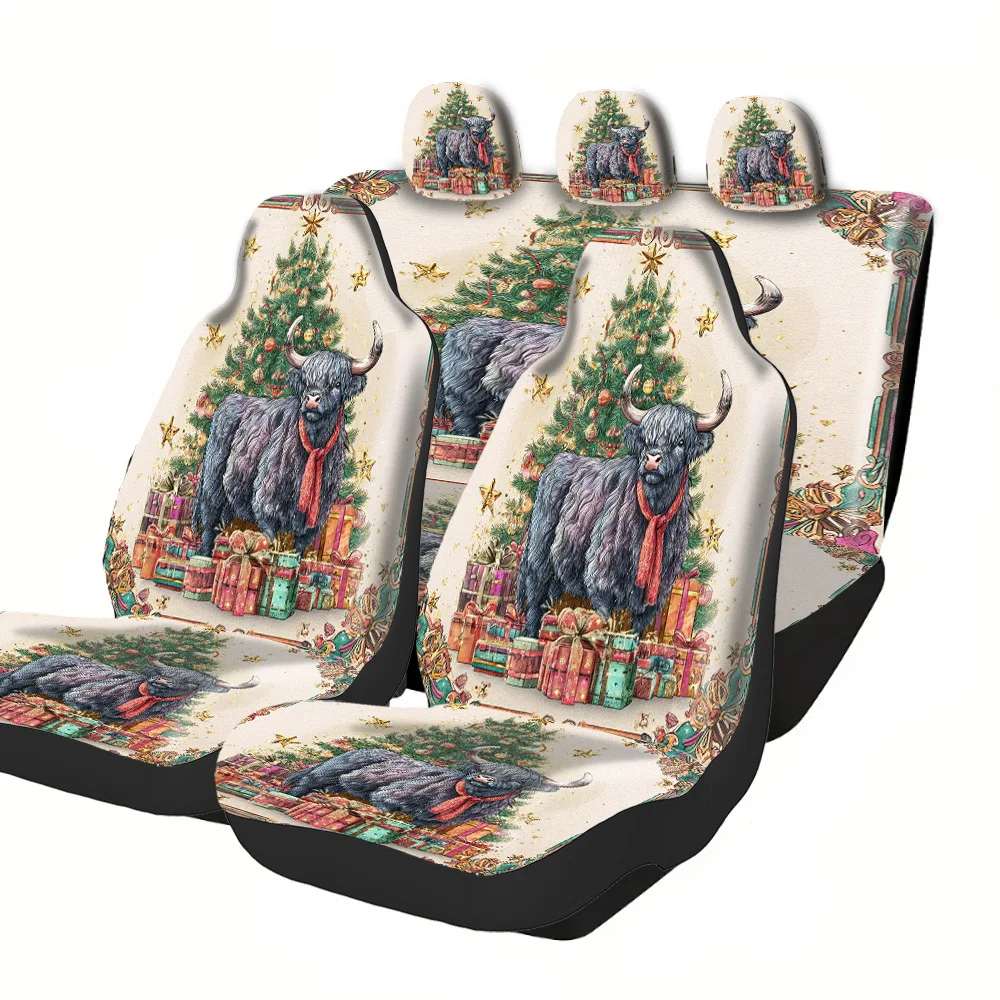 2-5 Seat Set Car Seat Covers, Halloween Christmas New Year Easter Collection, Premium, Non-Slip Washable For Truck SUV Off-road
