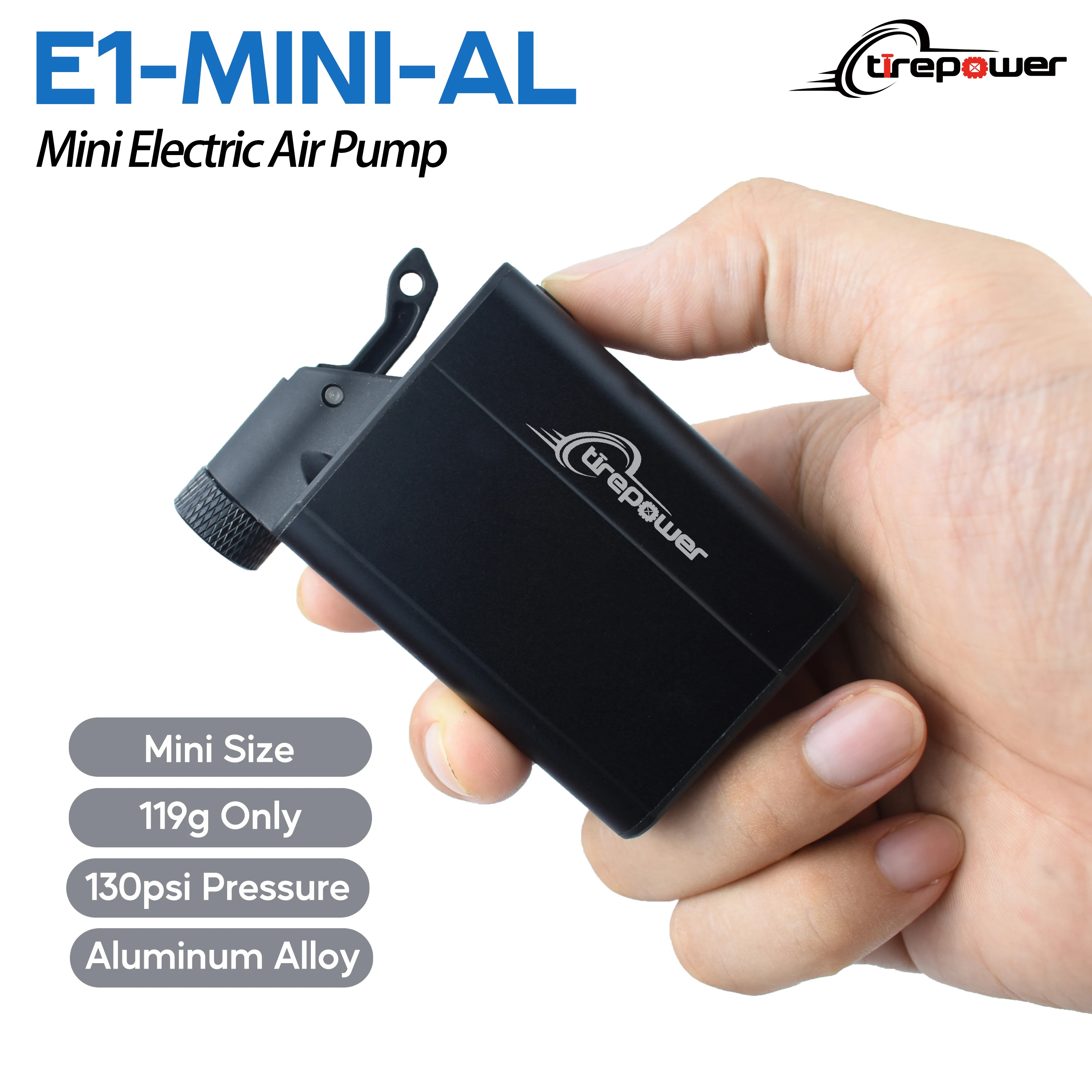 

Pocket Mini Bicycle Pump Tire Inflator 130PSI Max Rechargeable Battery Cycling Bike Accessories Schrader Presta Valve Tiny Pump