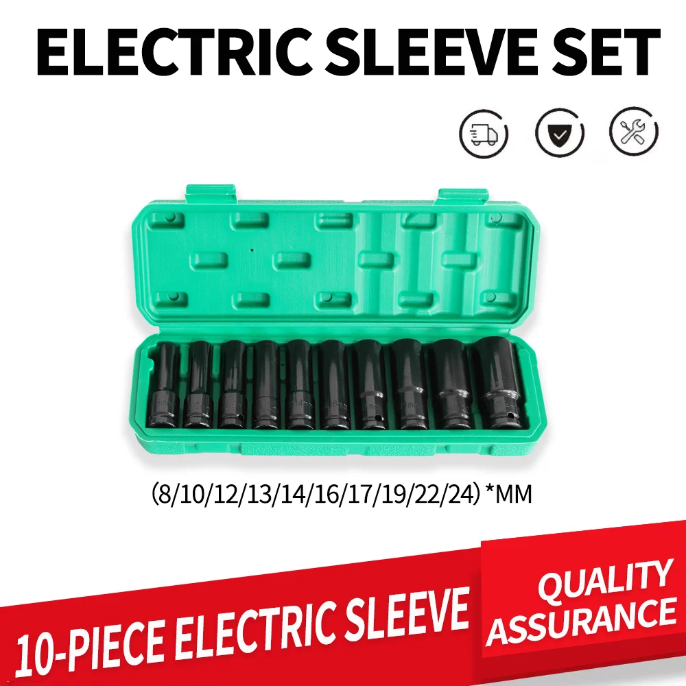 

1/2" Inch Drive Deep Impact Sockets Metric Air Pneumatic Socket Wrench Head 8-24mm Standard Durable Car Auto Truck Repair Tools