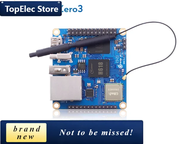 TopElec Orange Pi Zero3 Allwinner H618 SBC with 4K HDMI, 1.5GHz Quad-Core, 1GB-4GB RAM, Gigabit Ethernet, WiFi 5, BT 5.0, Androi