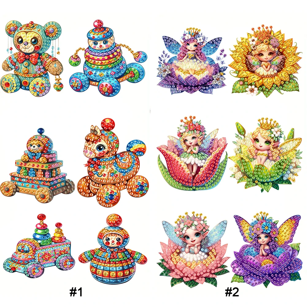 6 قطعة الاكريليك شكل خاص ملون الماس الفن مغناطيس الثلاجة الماس اللوحة مغناطيس الثلاجة ديكور