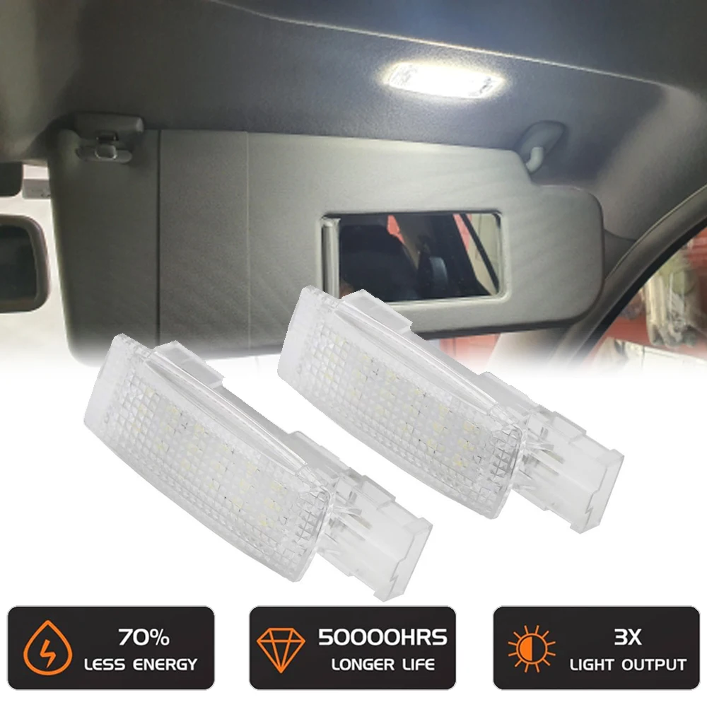 18SMD LED Sun Visor Vanity Mirror Light for Seat Leon Altea Alhambra Toledo Skoda Yeti Superb Fabia VW Golf 4 5 6 7 Bora EOS
