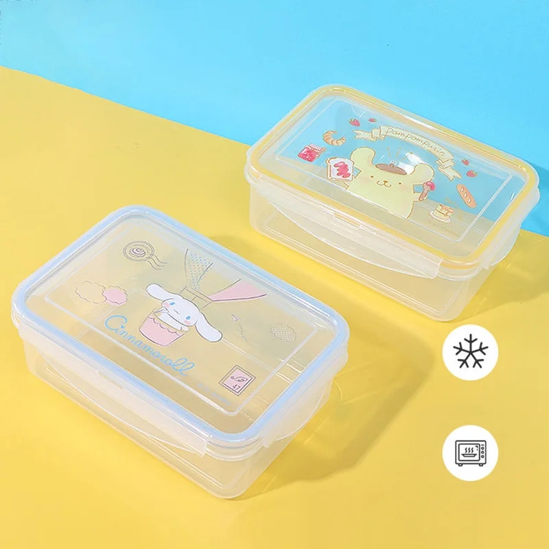 MINISO Sanrio Kuromi Cinnamoroll Crisper Cute Cartoon Refrigerator Storage Students Office Worker Can Heat Lunch Box Girls Gifts