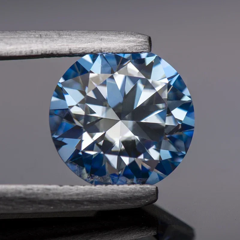 

Муассанит Драгоценный камень ледяной синий цвет круглой огранки лабораторный синтетический жаропрочный бриллиант для самостоятельного изготовления ювелирных изделий с сертификатом