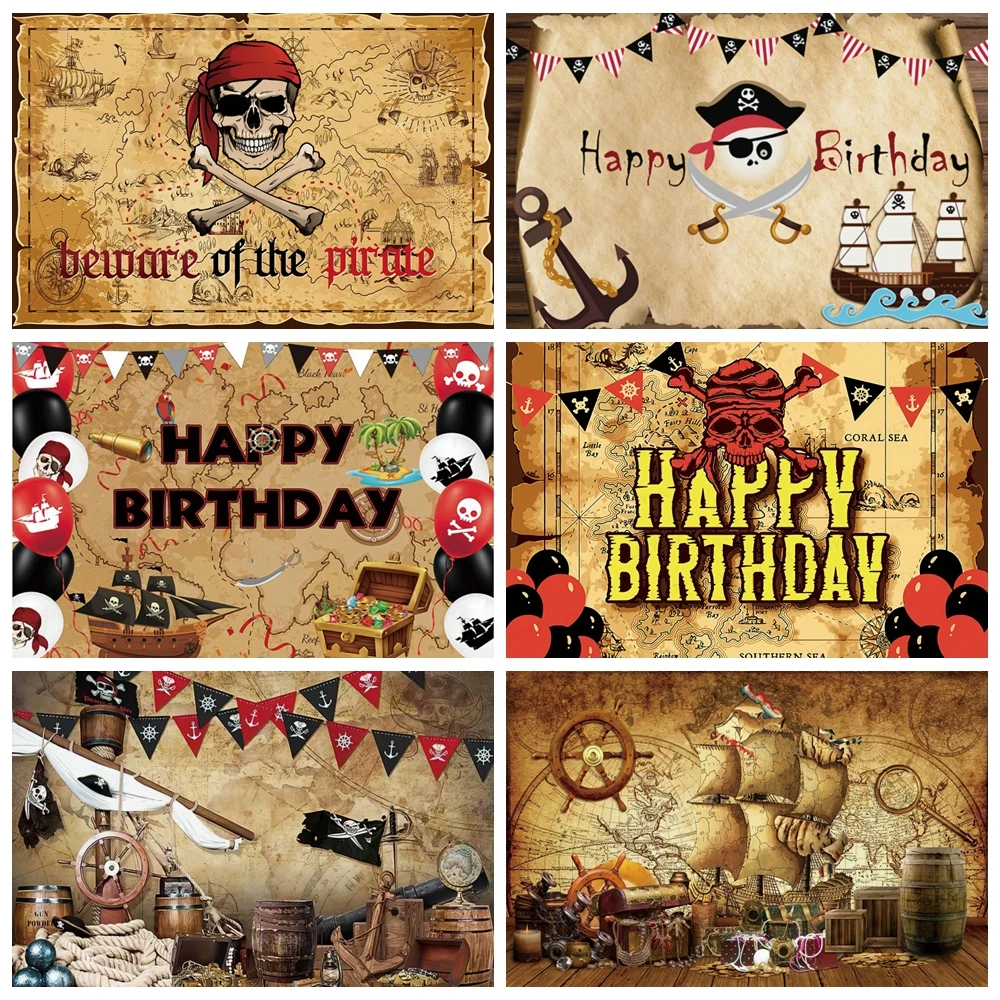 

Vintage World Map Backdrop Nautical Pirate Ship Treasure Compass Baby kids Birthday Party Portrait Photography Background Decor