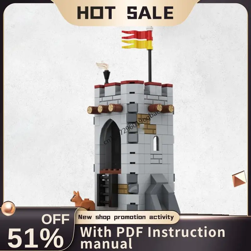 New 236Pcs Moc European Medieval Street View Seaside Market Tower Model Diy Creative Ideas Child Toy Birthday Gift Custom Puzzle