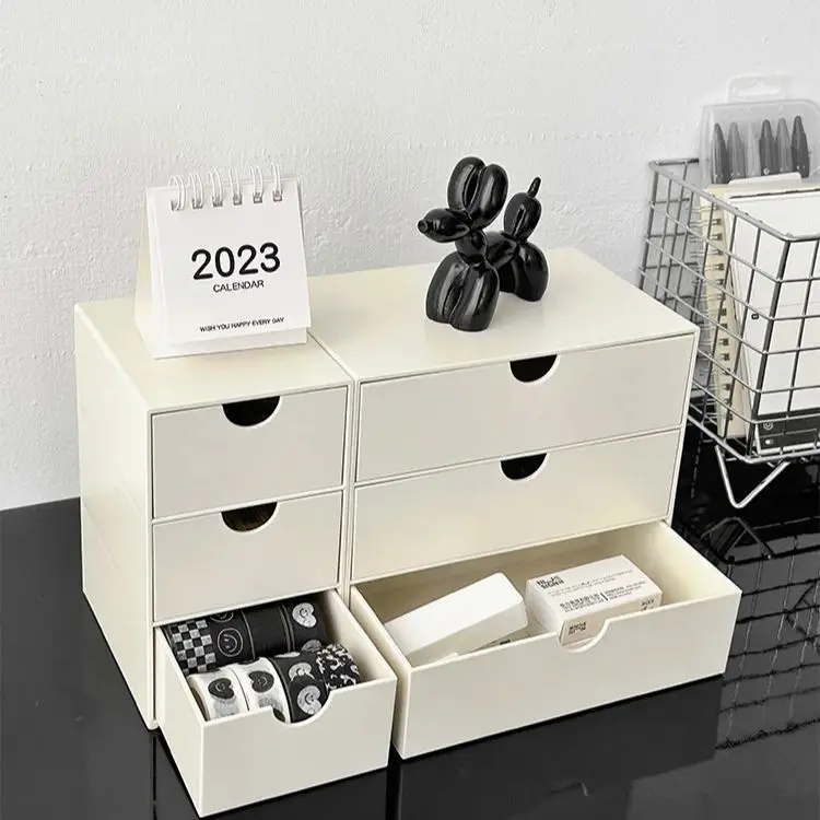 Simple desktop storage box Drawer type multi-layer large capacity dustproof student stationery notepad organizer box storage box