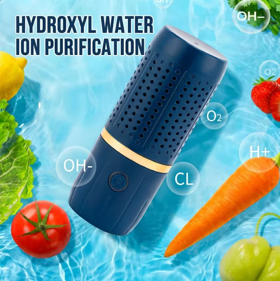 Wholesale Portable Fruit Vegetable Purifier Wireless Food Cleaner Pesticide Removal Sterilizer Machine Custom Logo OEM