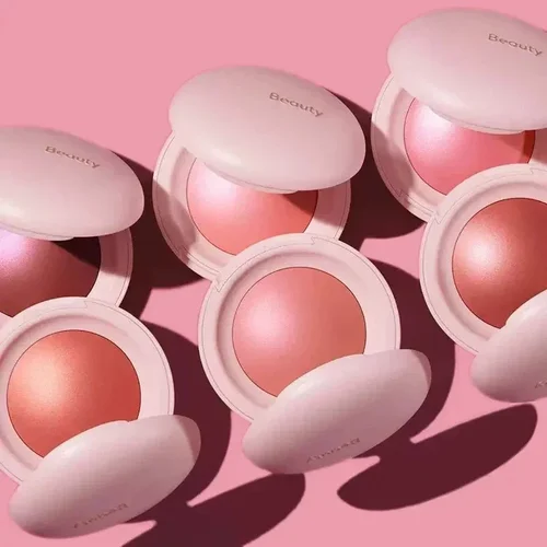 Imagen 2 del producto Moda de larga duración Maove Rose rubor crema colorete luminizador suave hidratante ligero lápiz labial maquillaje Natural