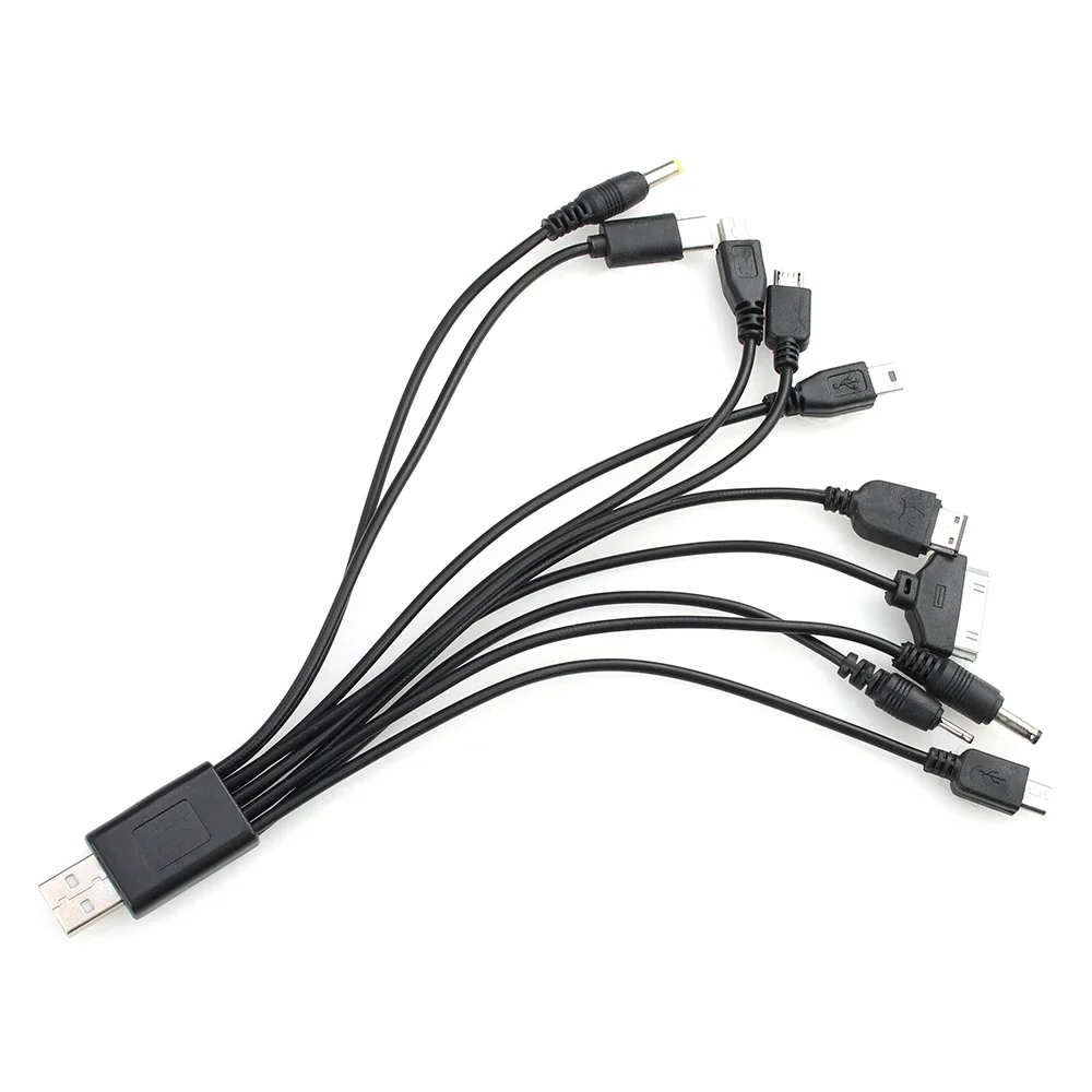 100pcs 20cm 10 in 1 USB Cable Multifunction Multi-Port Phone Charger Cord Wire