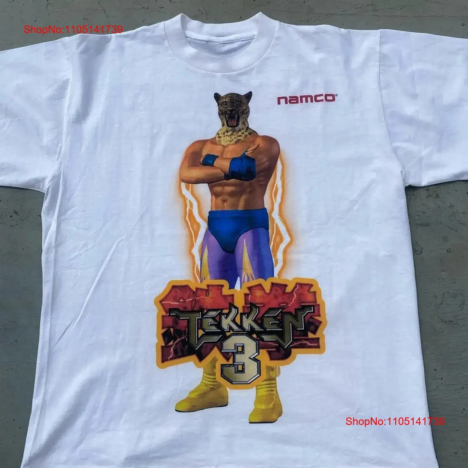 1996 تيكين 3 فيلم لعبة نامكو برو باور 2 جانب تي شيرت عتيق 104812 عتيق جرافيك مغسول للجنسين موضة لينة أوم #1